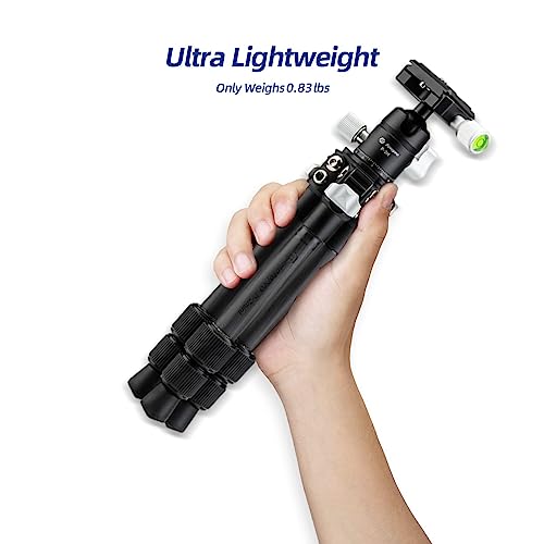 Fotopro Mini Tripod, Portable Carbon Tripod With 360° Ball Head, Qr Plate For Dslr Camera Camcorder, For Travel For Desktop, Max Load 11Lbs/5Kg, Black #TOP1