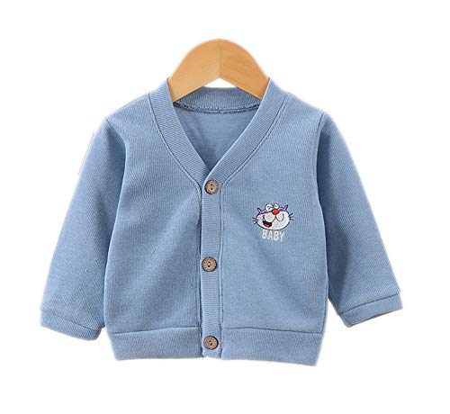 Infant Baby Boys Cardigan Crochet Sweater V-Neck?Toddler Knit Button up Knitted Pattern Pullover Sweatshirt 2-3T Blue