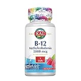 Kal 5000 Mcg Ultra B-12 Methylcobalamin Tablets, Raspberry, 90 Count