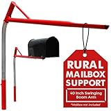 SwingClear, Mailbox Support Post with Swinging Boom Arm, No Dig Post, Galvanized Steel, Ideal for Both Rural and Residential, for All Mailbox Types (Accessories Sold Separatey), Made in The USA (Red)