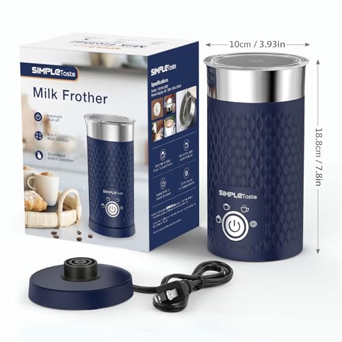 Image of SIMPLETASTE Milk Frother, 4-in-1 Electric Automatic Milk Steamer, Navy
