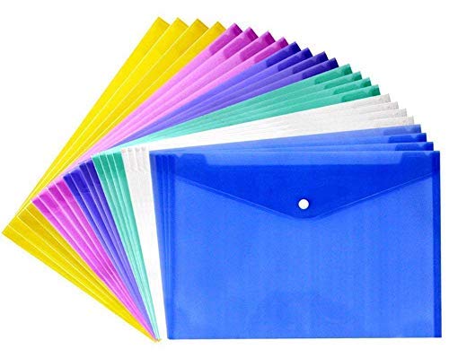 Image of DIY Crafts Style No # 4, Pack Of 48 Pc, Poly Envelope Folder with Snap Button Closure, Waterproof Transparent Project En (Style No # 4, Pack Of 48 Pc)