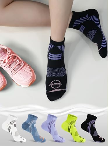 Image of Trusiel Women Ankle Compression Athletic Running Socks No Show Low Cut 5 Pairs