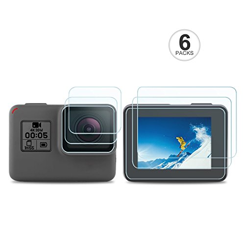 2x Pelicula De Vidro Temperado (conjunto Tela e Lente) da Gopro Hero 5, 6 e 7 -