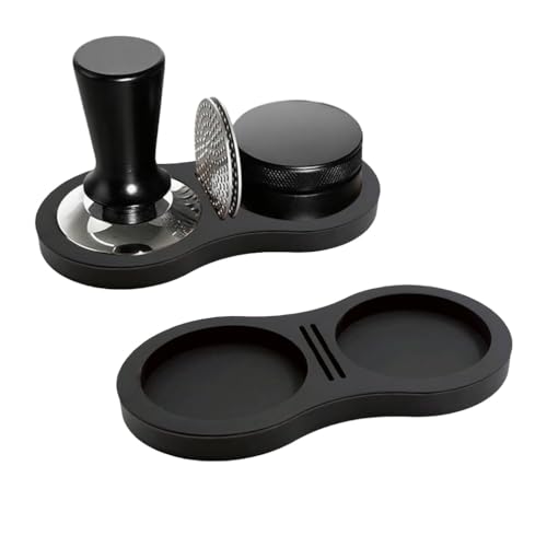 Image of Supvox Coffee Tamper Storage Stand 2 in 1 Silicone Base for 51-58mm Tamper & Distribution Tool, Silicone Organizer Dock Organizer, Espresso Coffee Machine Tools