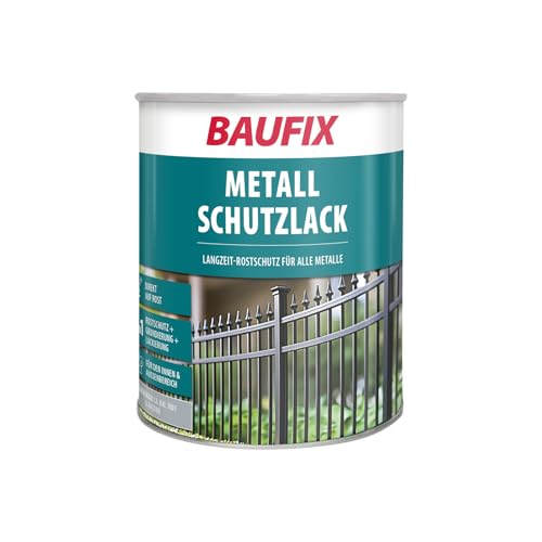 BAUFIX Peinture protection métal gris argent, brillant, 1 litre, Peinture couleur, Peinture antirouille et primaire pour métal