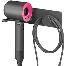Self Adhesive Hair Dryer Holder Wall Mounted-Bathroom Hair Blow Dryer Rack Organizer Compatible with Supersonic Hair Dryers, Matte Black