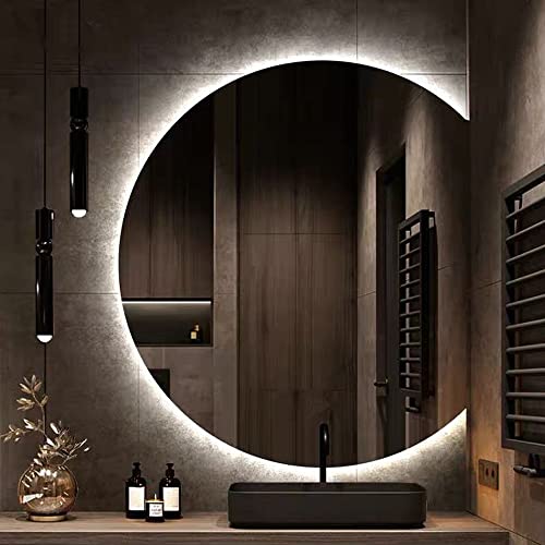 Miroir rétroéclairé LED intensité variable demi-lune droite 70 cm - 2