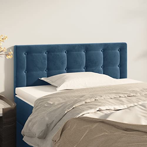 INLIFE Cabecero azul oscuro, 90 x 5 x 78/88 cm, terciopelo, azul, 5,8 kg, 346434