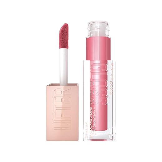 Maybelline NY Lip Lifter Gloss Brilho Labial com Ácido Hialurônico, Promove Lábios Volumosos, Hidratados e Cheios de Brilho, Aplicador XL para Make Glow, Cor Petal, 5.4ml