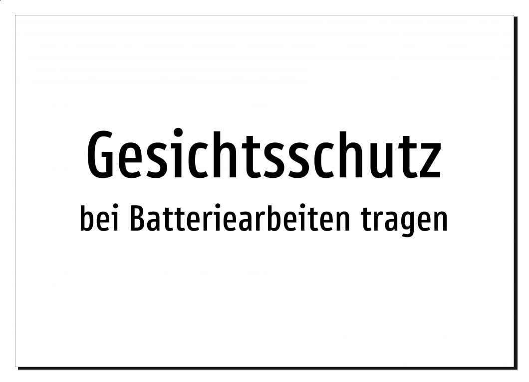 36279-DE-T-08 | Gesichtsschutz - bei Batteriearbeiten tragen | Aluminiumschild A3, 420 x 297mm | nur Text, ohne Symbolgrafik