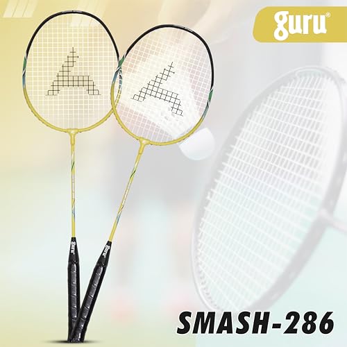 Image of GURU Smash-286 Heavy Duty Aluminium Badminton Racket Pack of 1 with Cover