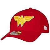 New Era Wonder Woman Classic Symbol Color Block 39Thirty Fitted Hat Medium Red