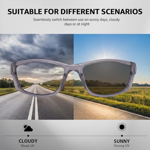 Image of Myiaur Polarized Photochromic Running Sunglasses For Men Women UV400