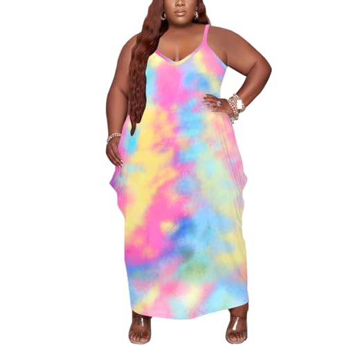 Image of YeGine Oversize Tshirt Dress Plus Size Short Sleeve Maxi Dress with Pockets
