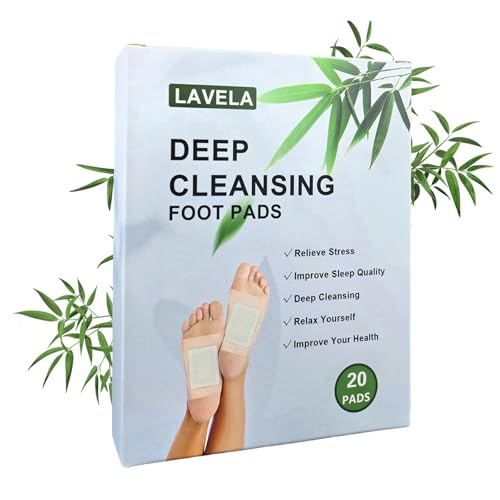 LAVELA Deep Cleansing Foot Pads –Ginger Oil Foot Pads for Foot Care, Lymphatic Drainage Foot Patches, Help for Body Deep Cleansing, Relief Stress and Promote Sleeping (20 Pads)