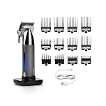 BaByliss Super-X Metal Series, Cordless Hair Clipper - Japanese Steel Blades, 10 Comb Attachments, 2 Tapered Guides, Lithium Battery, Digital Display, Metal Body, Black, 7700U