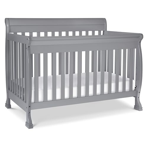 daVinci Kalani 4-in-1 Convertible Baby Crib - Strong, Easy to Assemble GREENGUARD Certified Crib - Convertible to Toddler Bed, Daybed, Full-Size Bed - Four Adjustable Mattress Heights - Grey