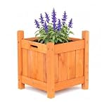 Oypla Garden Wooden Square Flower Planter Ornamental Plant Pot