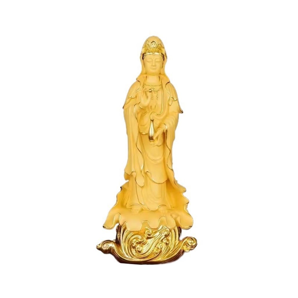 Posąg Buddy do wewnątrz gospodarstwa domowego zakotwiczony złoty Budda Rzemiosło dekoracyjne biuro przedpokój wejście Zen Guanyin Bodhisattwa Statua Buddy Ozdoby Medytująca Statua Buddy Figurka Rzeźba