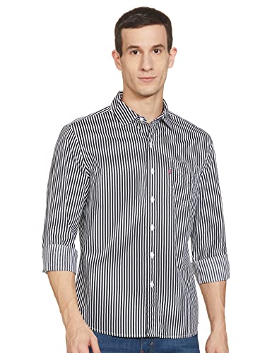 Image of Levi's Men's Cotton Striped Slim Fit Shirt