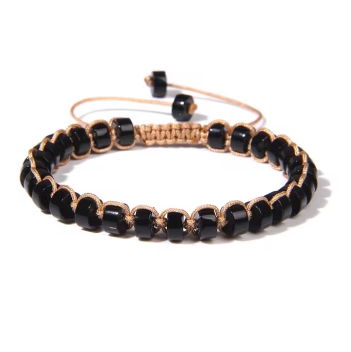 LLXYWJ Buntes 7 Chakra Armband Damen Herren Naturstein Tigerauge Rosenquarz Perlen Armband Armbänder