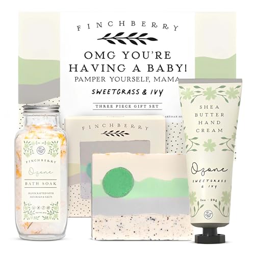 FinchBerry 3-Piece Gift Set - OMG You're Having a Baby! - Baby Shower Gift, New Mom Care Package for...