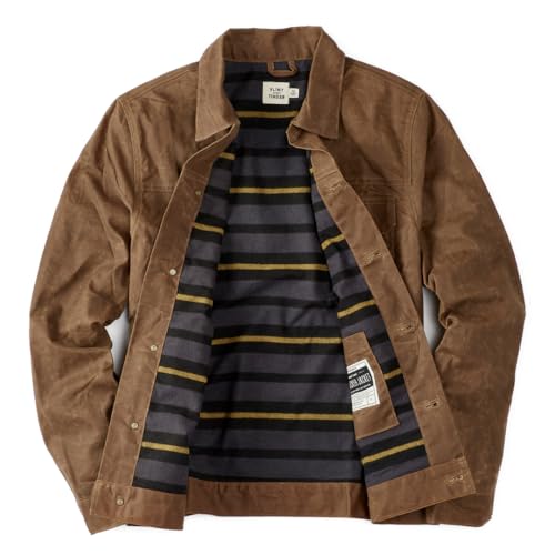 Image of Huckberry Flint and Tinder Men's Flannel-Lined Waxed Trucker Jacket