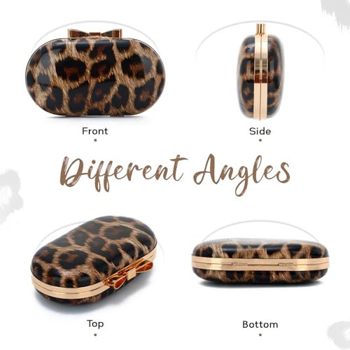 Bolso pequeño de noche con estampado de leopardo para mujer miniatura 6