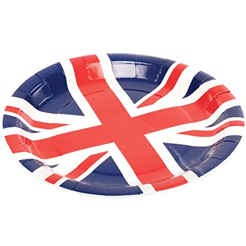 Baker Ross PJ148 Union Jack Paper Plates for VJ Day 80th Anniversary - Pack of 20 Union Jack Party Supplies 23 centimetres