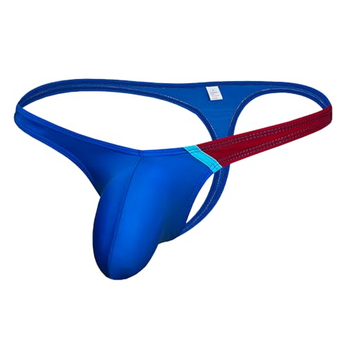 COMLIFE Men's Sexy Low Waist Semi-transparent Ice Silk Panties Fashion Colorblocking Thongs4