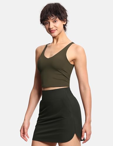Image of THE GYM PEOPLE Womens' Sports Bra Longline Wirefree Padded with Medium Support