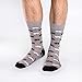 Good Luck Sock Men's Black & Grey Mustache Crew Socks 7-12