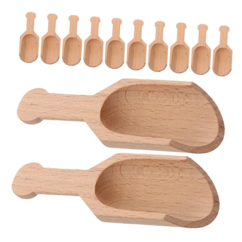 VALICLUD 16pcs Mini Wooden Spoons: Wood Bath Salt Scoop For Spices Jars Sugar Salt Sauce Honey Flour Cereal Coffee Kitchen Cooking 3.14 Inch