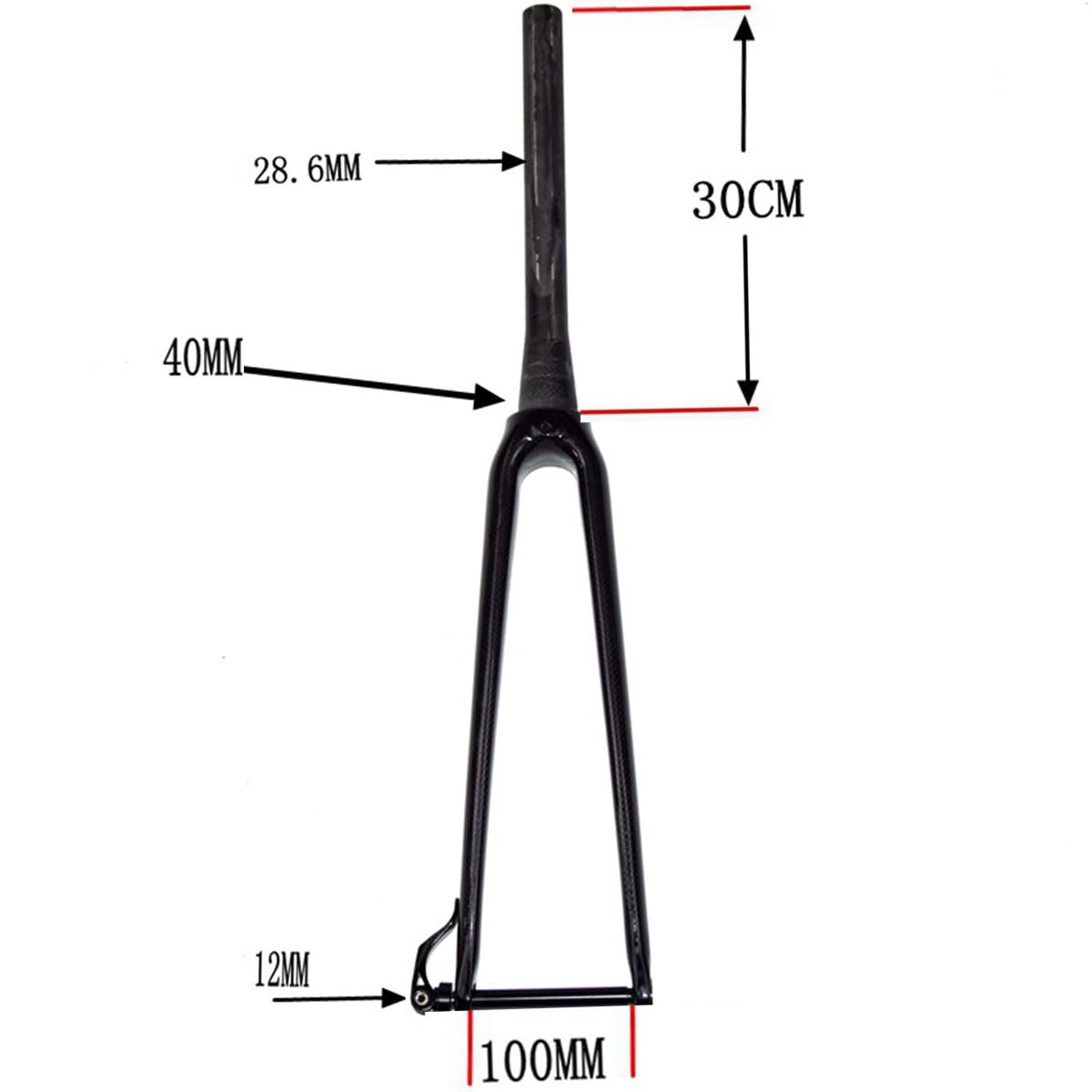 Forcella Anteriore In Carbonio T800 Per Bici Da Strada, Rigida, Con Tubo Conico, Altezza Spalla 2,2 Cm, Leggera 871 G, Nera - 4