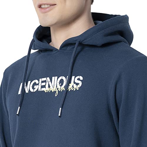 Image of Red Tape Men's Deep Blue Graphic Print Hoodie