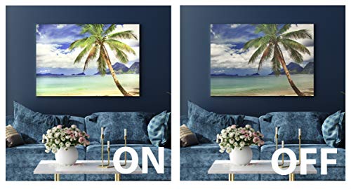 Tableau éclairé avec LED Palmier Ccretro-luminados en méthacrylate multicolore 60 x 80 cm