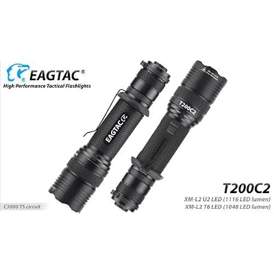 T200C2 XM-L2 LED Flashlight, Black