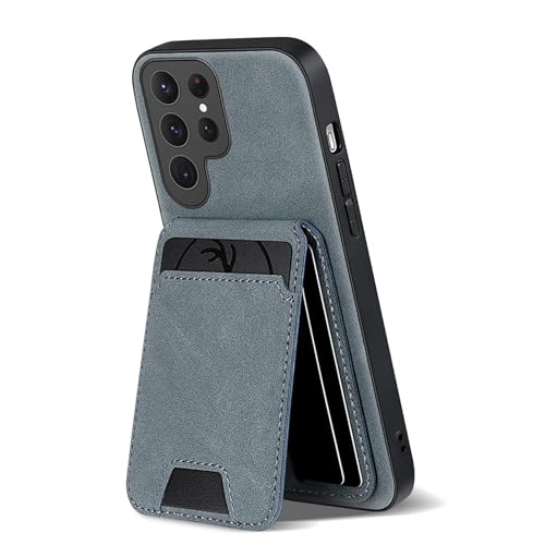 For Samsung Galaxy S26 / S26 Plus / S26 Ultra �p �E�H���b�g�P�[�X ? �J�[�h�X���b�g�E�X�^���h�@�\�t�� �����^�J�o�[ �}�O�l�b�g���t���b�v �~�j�}���E�r�W�l�X�X�^�C���P�[�X,S26 Ultra,Blue