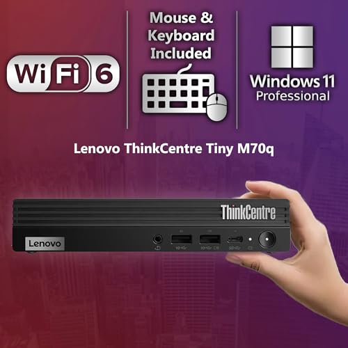 Image of Lenovo ThinkCentre Tiny M70q G5 Intel i5-14400T (Beats i7-13700T), 32GB DDR5 RAM, 1TB SSD PCIe, WiFi 6 + BT, RJ-45, DP Port, HDMI, Windows 11 Pro, Mini Business Desktop, 3YR Wty - Black