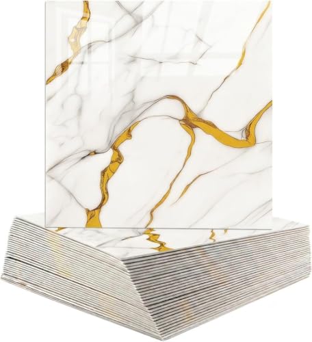 Image of OCEANSKY 3D Wallpaper PE Foam self Adhesive Brick Design Wall Stickers /DIY Wallpaper for Home Hotel Living Room Bedroom Cafe Deco (12, Gold)