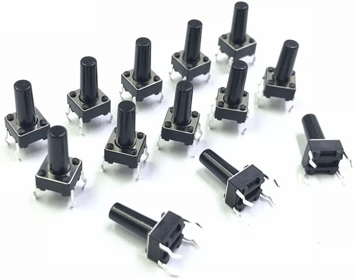KOKYLEZN 電源スイッチボタン 20個 6&times;6&times;12 タクトスイッチ プッシュボタン DIP 4ピン プッシュボタン 6X6X