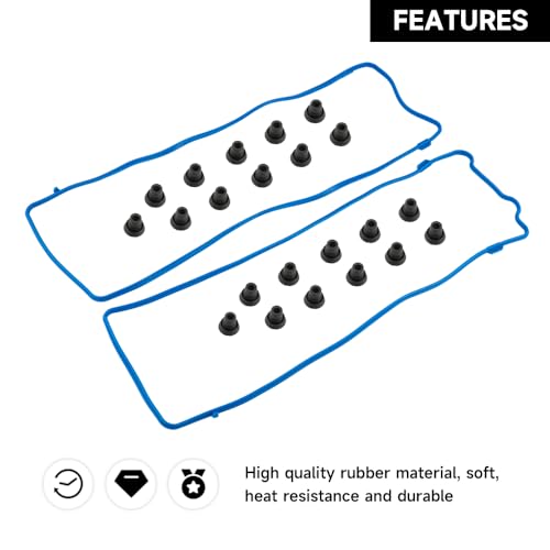 Image of Engine Valve Cover Gasket - Compatible for Lincoln Town 4.6L 1991-2002 for Ford F-150 4.6L 1997-2001 for Ford Crown Victoria 4.6L 1992-2002 - Replace Part VS50377R - Set of 2