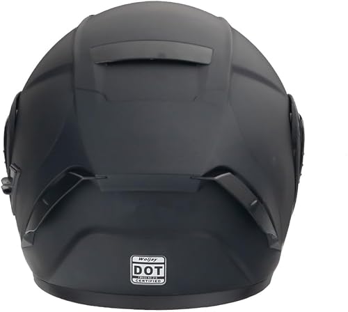 Miniatura 5 de Woljay Casco modular de doble visera abatible para motocicleta, motocicleta integrada para adultos, hombres y mujeres, Street Racing aprobado por DOT