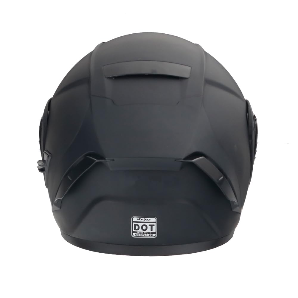 Casco Moto Ribaltabile Woljay - Integrale Modulare, DOT/ECE, Taglia L Nero Lucido - Foto 3