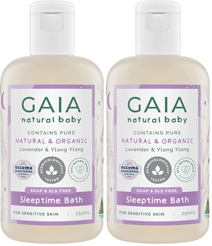 GAIA skin Natural Baby Sleeptime Wash | Certified Natural | Suitable for Newborns | Sensitive Skin formula | organic Lavender | organic Chamomile | Soap & SLS Free | Perfume Free | Australian Made - 250mL