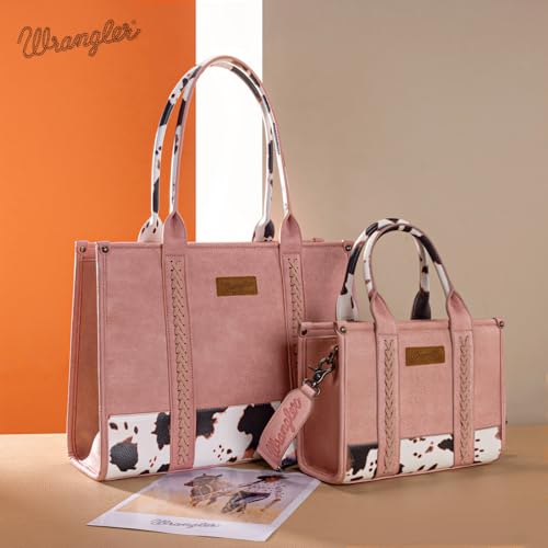 Image of Montana West x Wrangler Tote Bag for Women Western Cow Print Purse Designer Top Handle Handbags