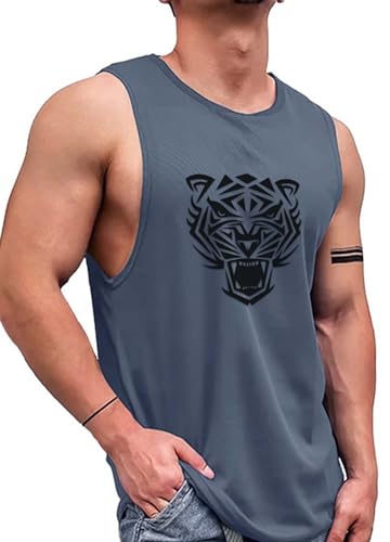 Image of AUSK Men Vest || Gym Tshirt for Men || Karma Printed Sleeveless Regular Fit T Shirt for Mens