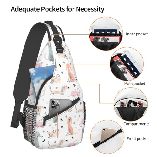 Cute Dog Crossbody Bag Dog Shoulder Bag Backpack Cute Sling Bag Chest Casual Daypack Animal Bag for Outdoor4