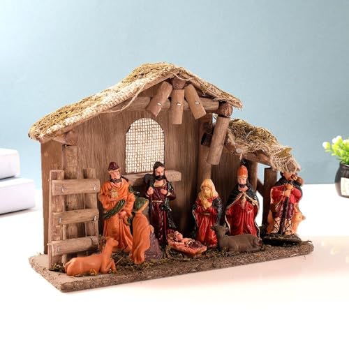 Figuras navideñas de Belén pequeñas para decorar repisas, escritorios y estantes 8